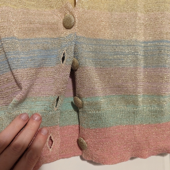 LoveShackFancy Asteria Stripe Crop Cardigan - Picture 6 of 6